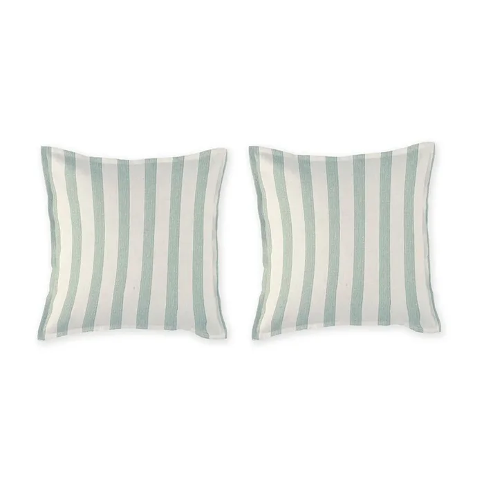 2 Fundas de almohada 100% algodón percal orgánico BENGALE 50×50+2,5 cm – verde claro