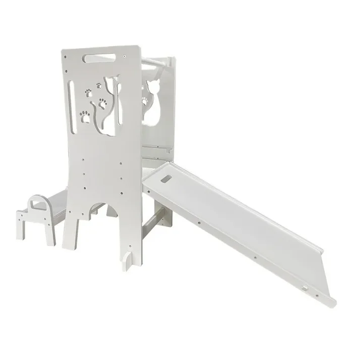 2Kids Toys – Torre de aprendizaje ajustable Gato con tobogán y pizarra