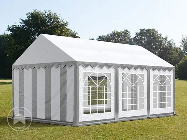 3×6 m Carpa para fiestas, PVC 700, gris-blanco