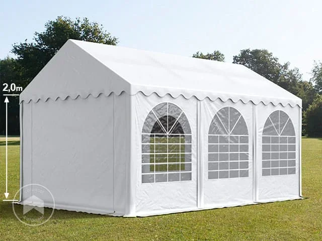 3×6 m Carpa para fiestas, PVC 800, con base reforzada, blanco