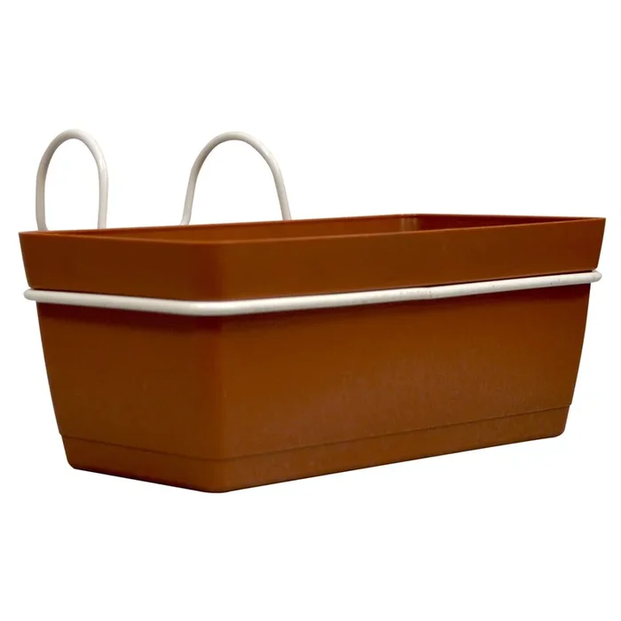3 Jardineras L 22 Cm Con Ganchos, De Polipropileno