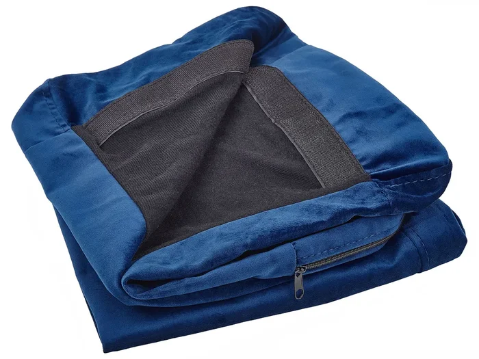 3 Seater Sofa Cover BERNES Velvet Navy Blue