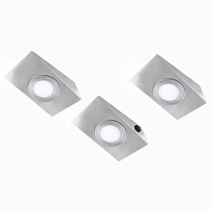 3 ud LED bajo mueble Keili, interruptor de 2 pasos