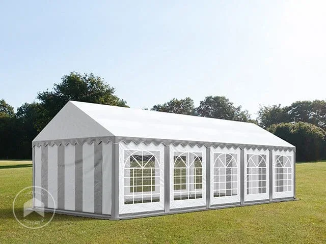 4×10 m Carpa para fiestas, PVC 700, gris-blanco