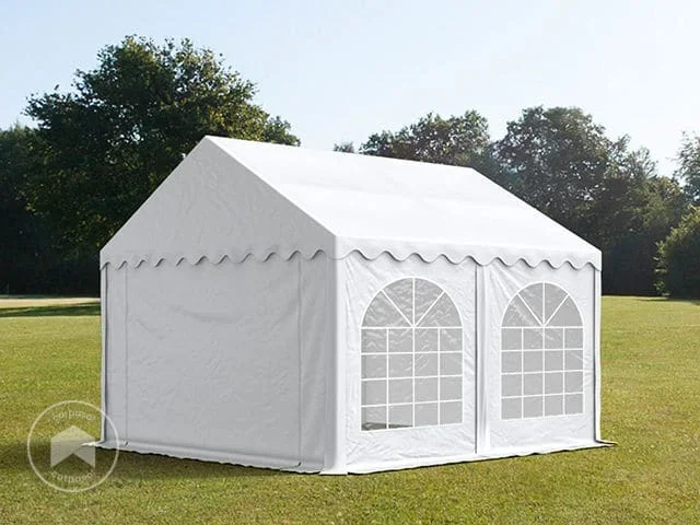 4×4 m Carpa para fiestas, PVC 750, con base reforzada, blanco