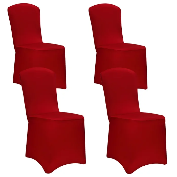4x fundas para sillas stretch rojo burdeos