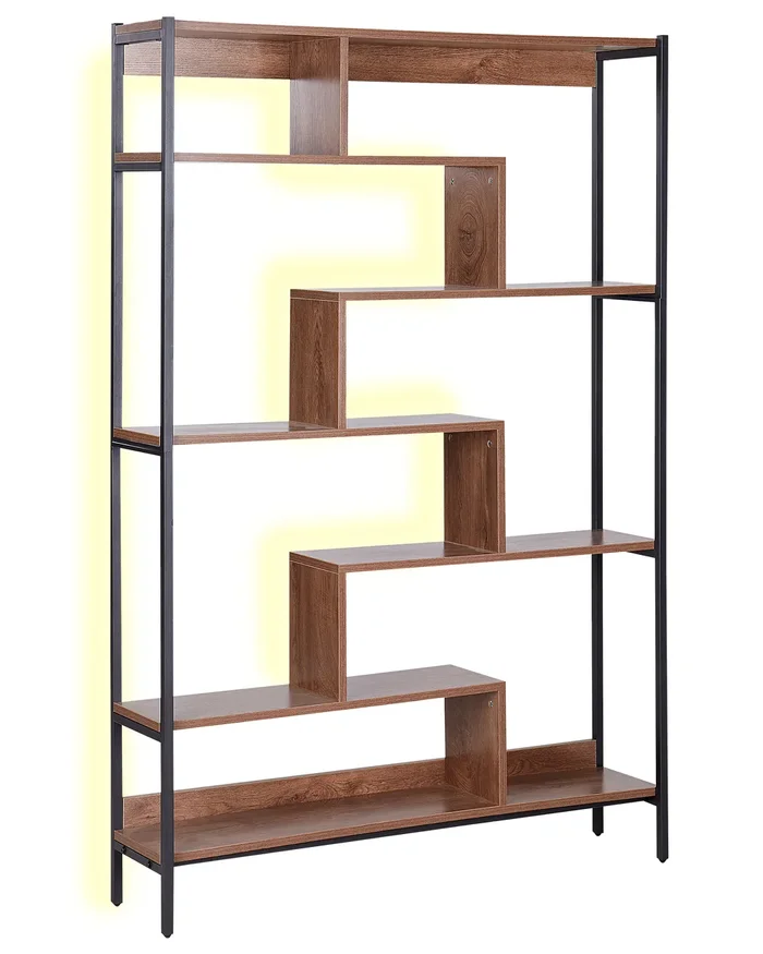 6 Tier Shelving Unit DAVEN 180 cm Brown