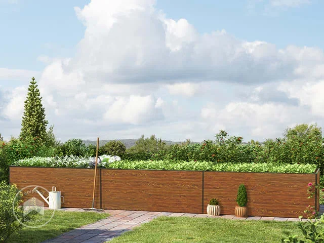 99 x 579 x 77 cm Huerto urbano, óptica de madera