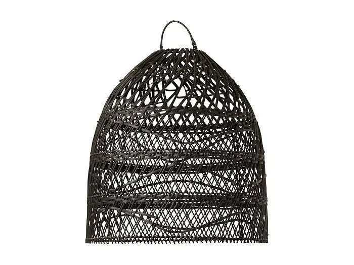 Abat-Jour en Rotin «Vague» 43cm Noir