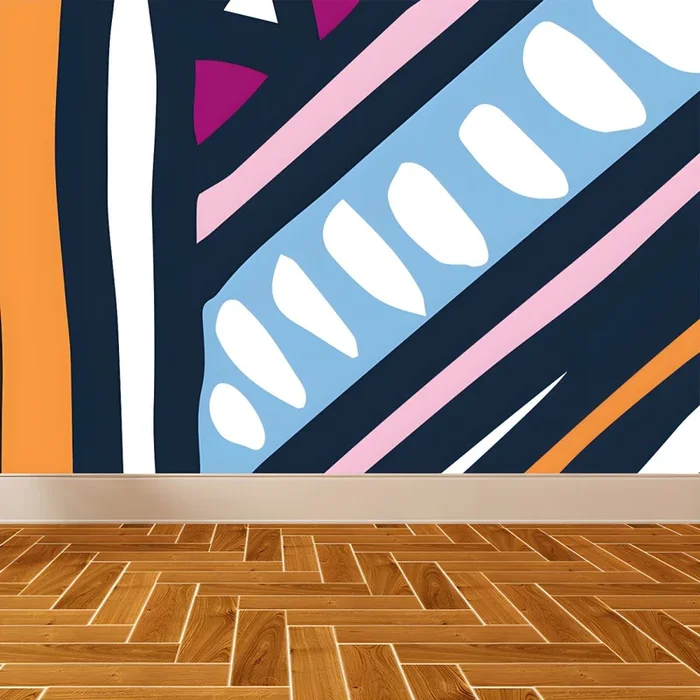 Abstractos Murales de Papel de Pared Modernistas Multicolores Decoración Muralno Tejida para Salón – Azul claro 406 x 254 cm