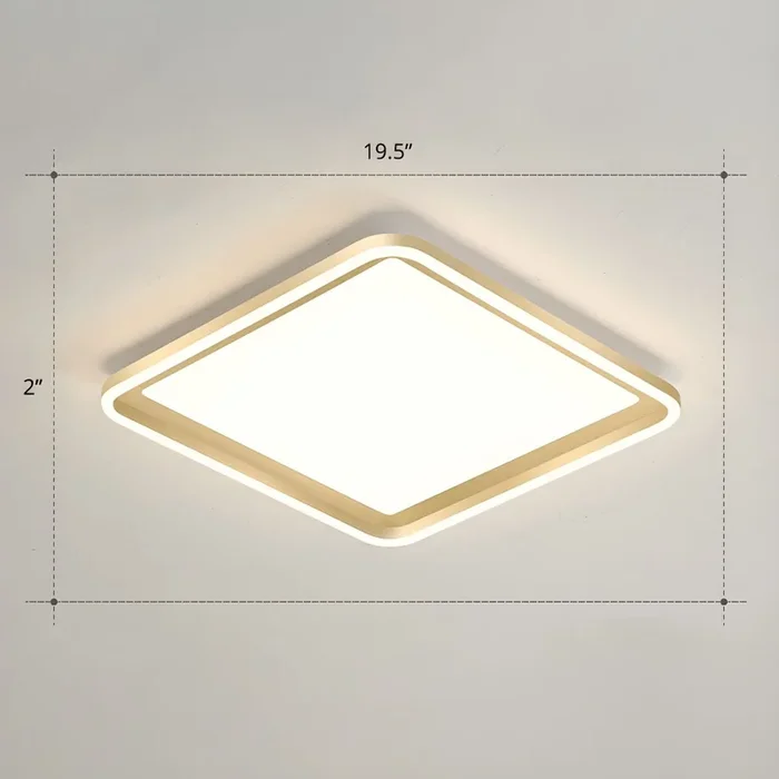 Acrílica Luz de Techo en Dorado LED Luminaria de Techo Minimalista para Habitación – 110 A 120 V Dorado 49,53 cm Atenuación continua