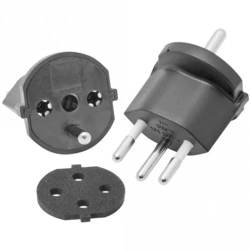 Adaptador fijo para Suiza SCHUKO/J 230V IP44, negro