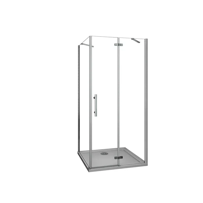 AICA Mampara de ducha abatible+panel lateral,barra 50cm,vidrio antical 6mm 800x900x1900mm