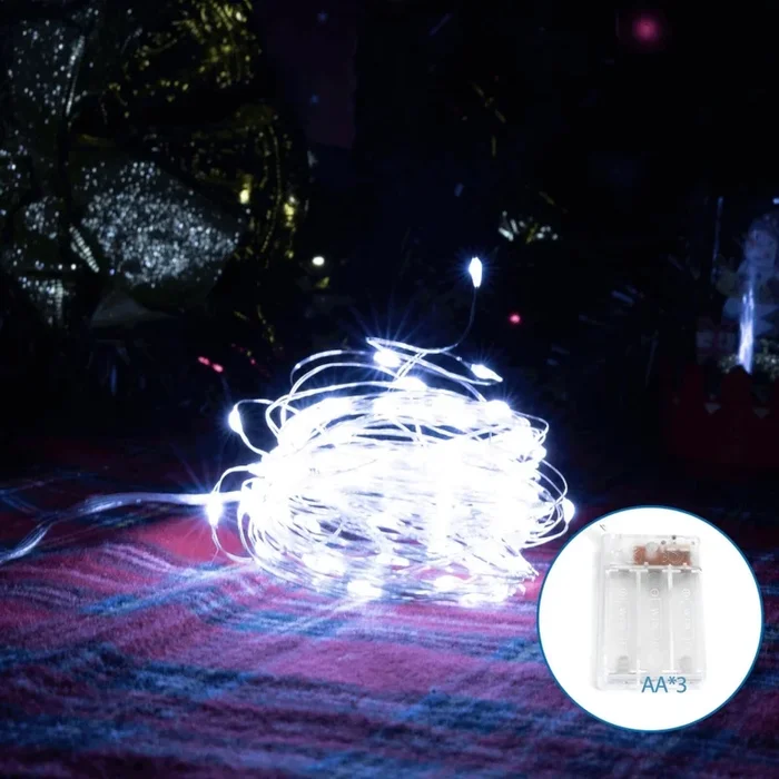 Aigostar – Cadena de luces de Navidad LED 100xLED/3xAA 10,3m blanco frío