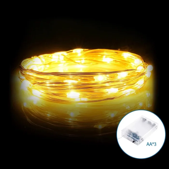 Aigostar – Cadena de luces de Navidad LED 50xLED/3xAA 5,3m blanco cálido