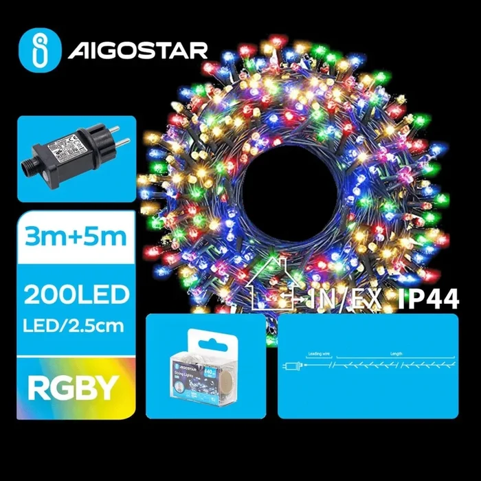 Aigostar – Cadena LED navideña exterior 200xLED/8 funciones 8m IP44 multicolor