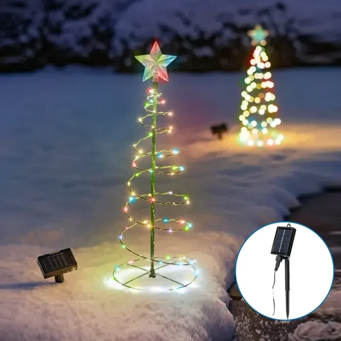 Aigostar – Decoración de Navidad LED solar LED/0,26W/3,7V 75cm IP65 multicolor