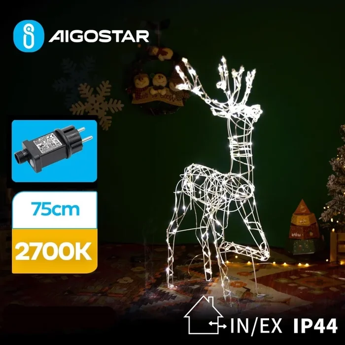 Aigostar – Decoración navideña LED exterior LED/3,6W/31/230V 2700K 75 cm IP44 reno