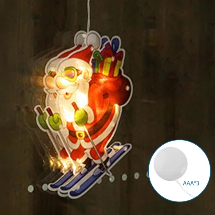 Aigostar – Decoración navideña LED LED/3xAAA Papá Noel en esquís 23cm