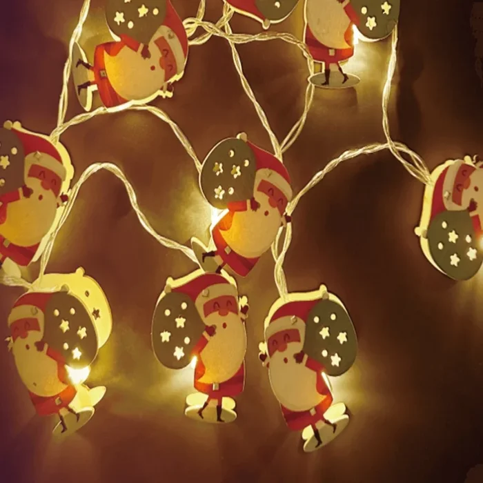 Aigostar – Guirnalda LED navideña 10xLED/3xAA 1,5m blanco cálido Papá Noel