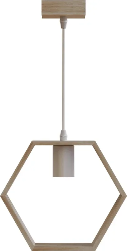 Aigostar – Lámpara colgante de madera con cable 1xE27/60W/230V pino