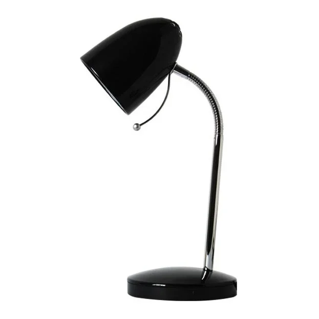 Aigostar – Lámpara de mesa 1xE27/36W/230V negra/cromo brillante