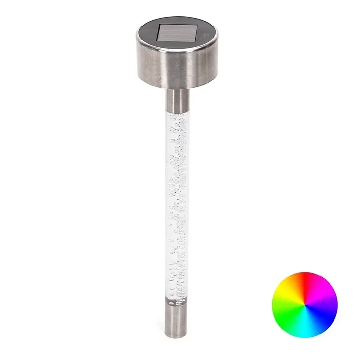 Aigostar – Lámpara solar LED RGB LED/0,006W/1,2V 40 mAh 36,7cm cromo mate IP44