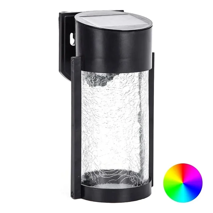 Aigostar – LED RGB Aplique solar LED/2W/1,2V negro IP44
