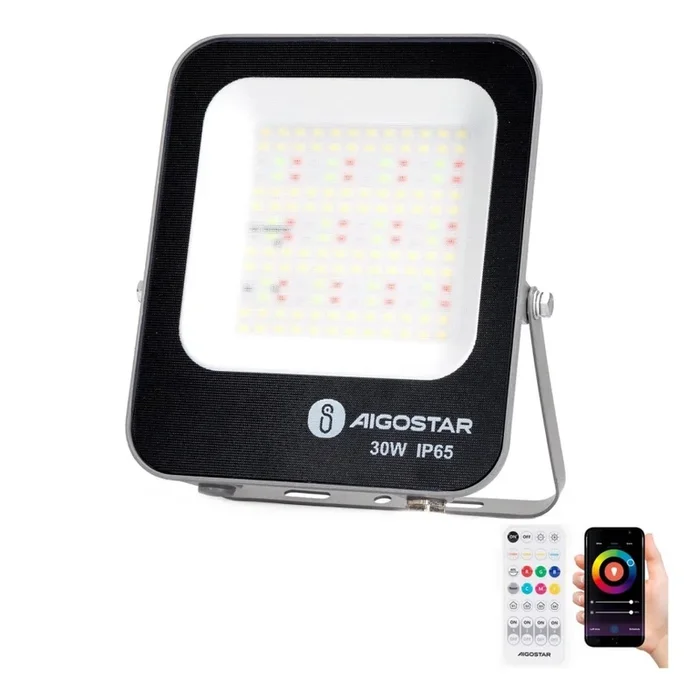 Aigostar – LED RGBW Proyector regulable MESH Inteligente LED/30W/230V 6500K IP65 + control remoto