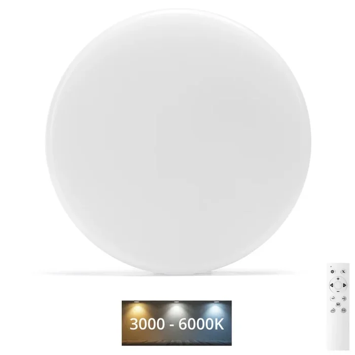 Aigostar – Plafón de baño LED regulable LED/18W/230V 3000-6000K IP54 + control remoto