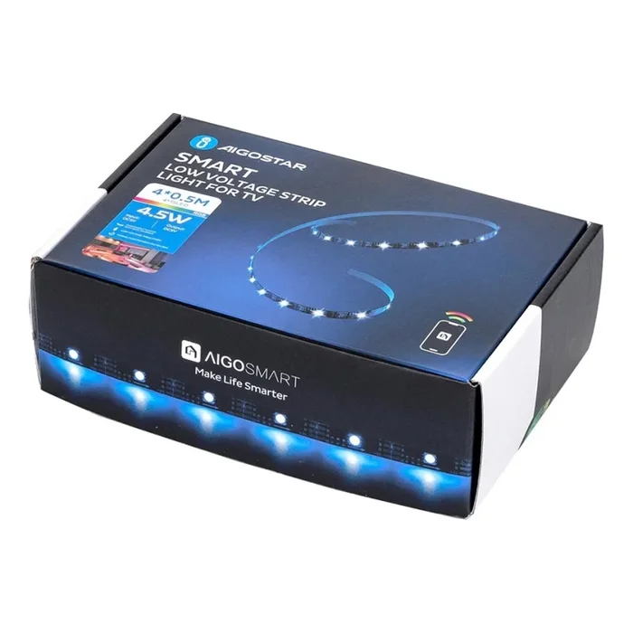 Aigostar – Tira LED RGB Smart Dimmable 4×0,5m LED/4,5W/5V Wi-Fi + control remoto