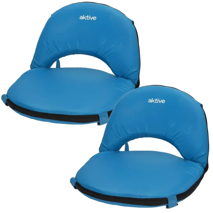 Aktive Pack 2 asientos plegables 64x24x5,5 cm azul con respaldo ajustable