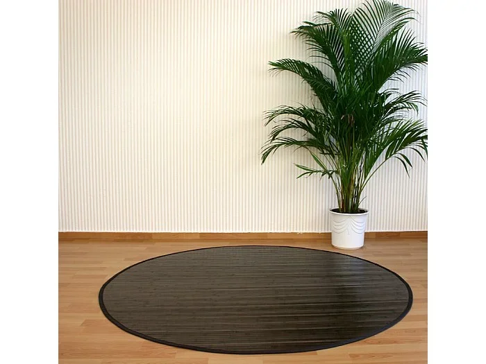 Alfombra 150 cm bambú marrón oscuro