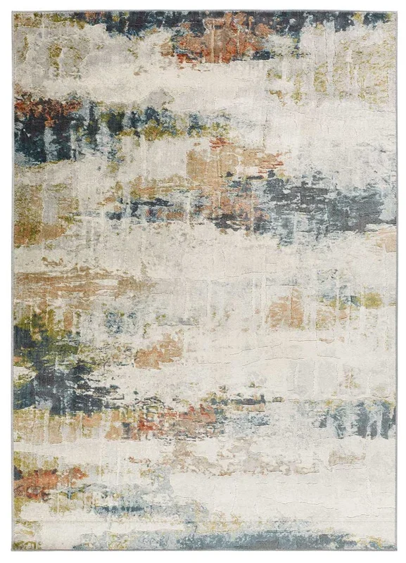 Alfombra abstracta de viscosa multicolor BLEIK, 135×195 cm – ATTICGO