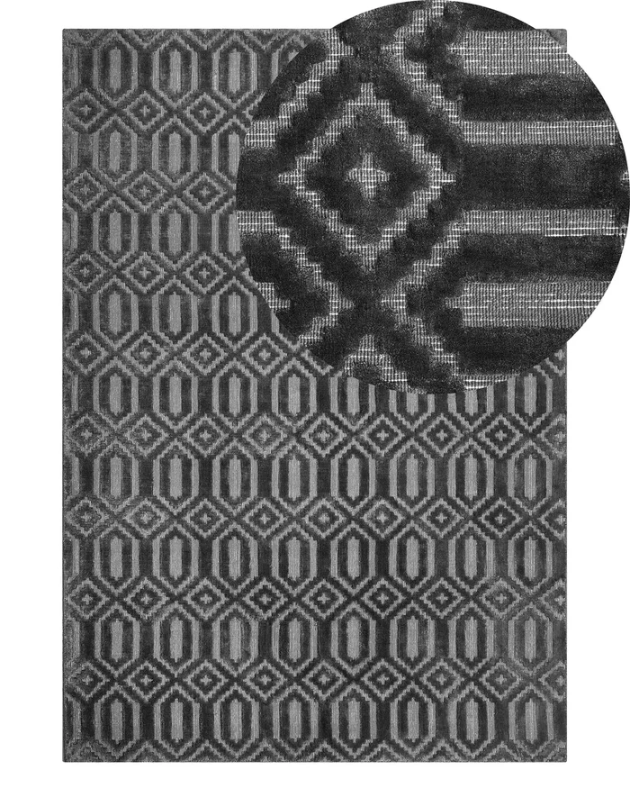 Alfombra ADATEPE Gris oscuro 140 x 200 cm Viscosa