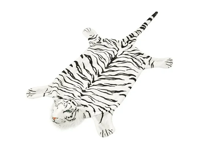 Alfombra afelpada de tigre 144 cm blanca
