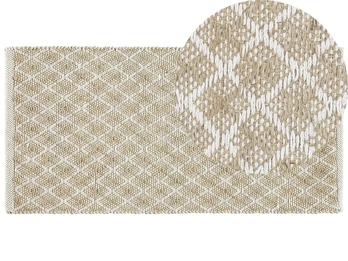 Alfombra AKBEZ Beige claro 50 x 80 cm Yute