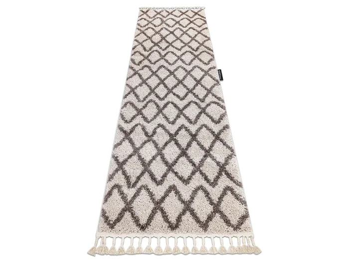 Alfombra, alfombra de pasillo BERBER BENI crema – para la cocina, en 60×250 cm