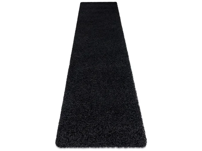 Alfombra, alfombra de pasillo SOFFI shaggy 5cm negro – para la cocina, 80×250 cm