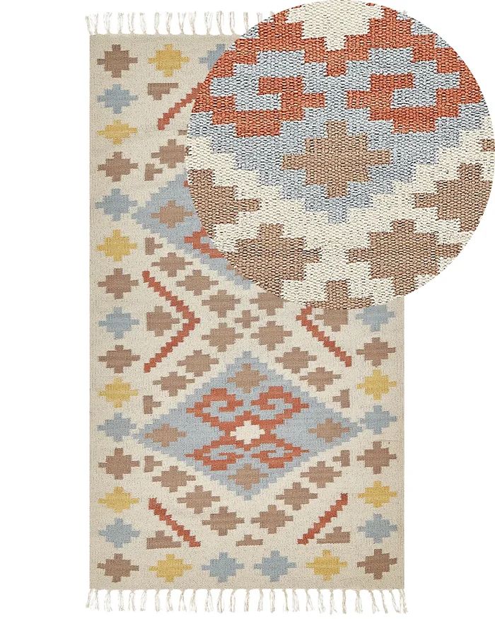 Alfombra ATAN Multicolor 80 x 150 cm Algodón Kilim