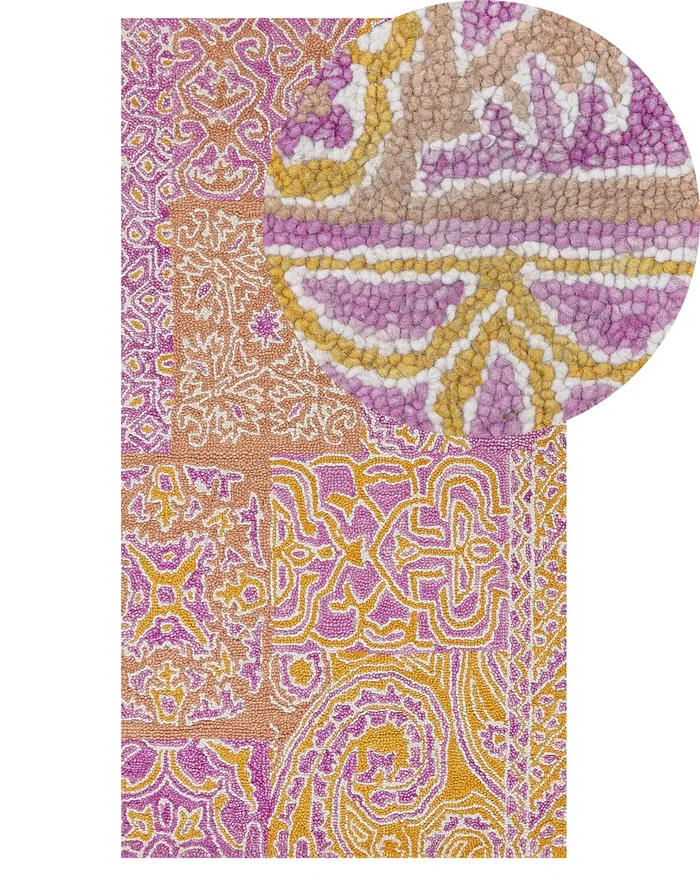 Alfombra AVANOS Rosa 80 x 150 cm Lana