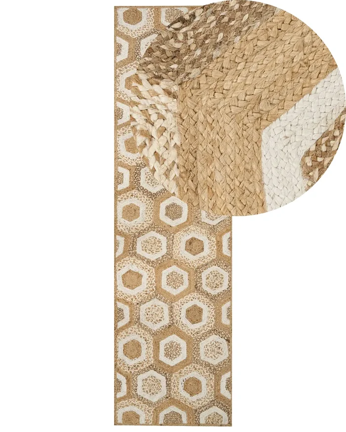 Alfombra BASOREN Beige 80 x 300 cm Yute
