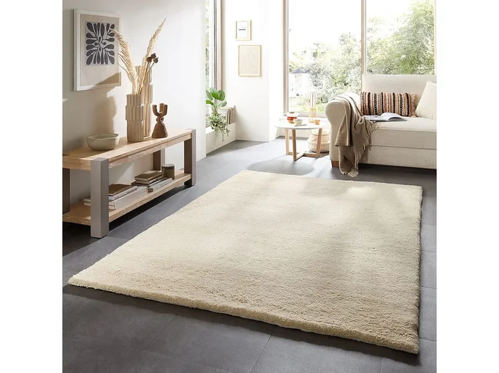 Alfombra bereber tejida a mano con lana 70×140 cm Blanco Hadj