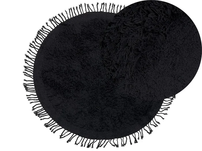Alfombra BITLIS Negro ø 140 cm Algodón
