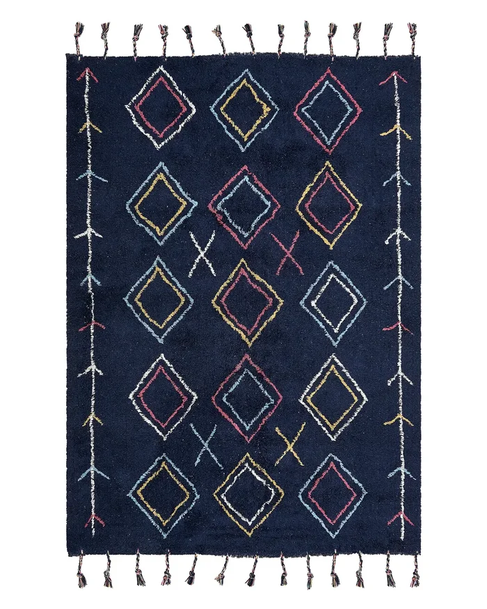 Alfombra CORUM Negro 140 x 200 cm Algodón