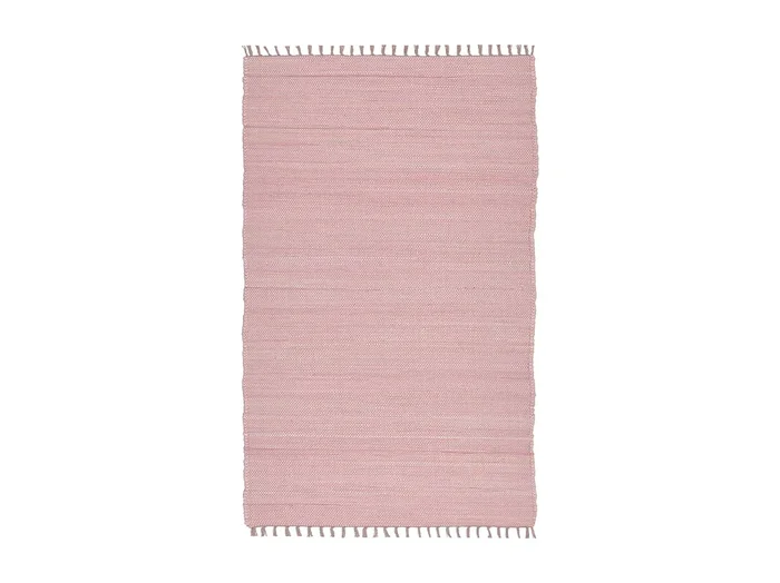 Alfombra de algodón tejida a mano y reversible 40×60 cm Rosa Happy Cotton