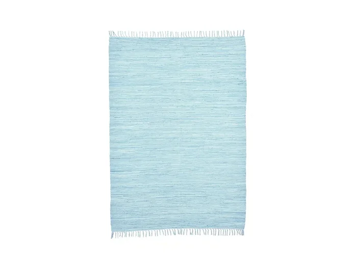 Alfombra de algodón tejida a mano y reversible 70×140 cm Azul claro Happy Cotton