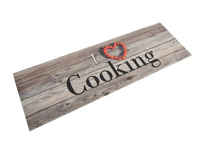 Alfombra de cocina lavable terciopelo cooking gris 60×180 cm ES802532