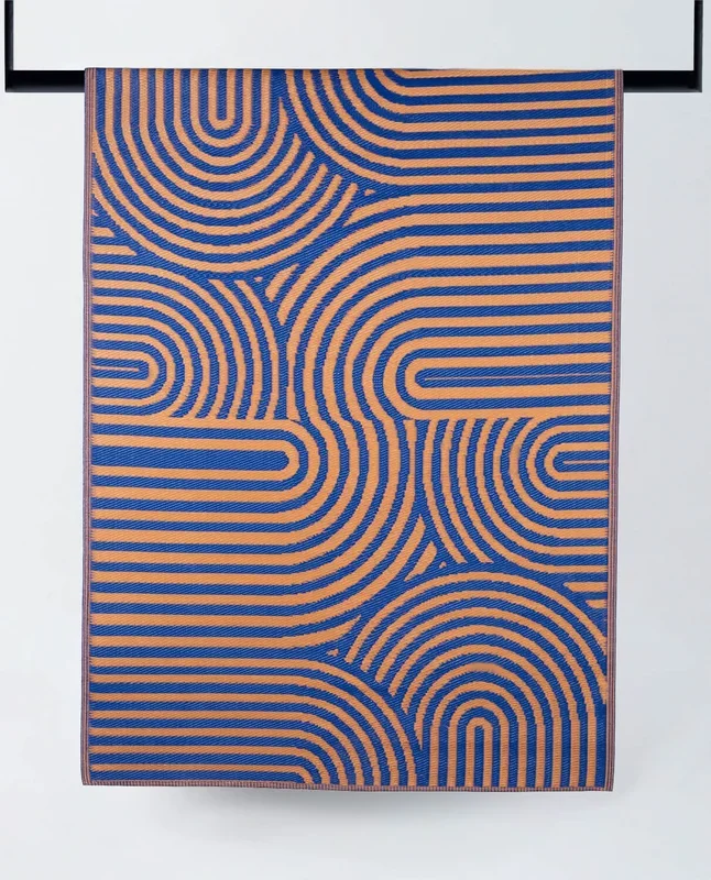Alfombra de Exterior de Polipropileno (210×150 cm) Neptit Azul Sapphire – The Masie