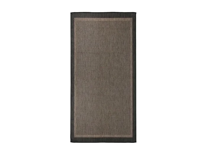 Alfombra de exterior de tejido plano marrón oscuro 100×200 cm